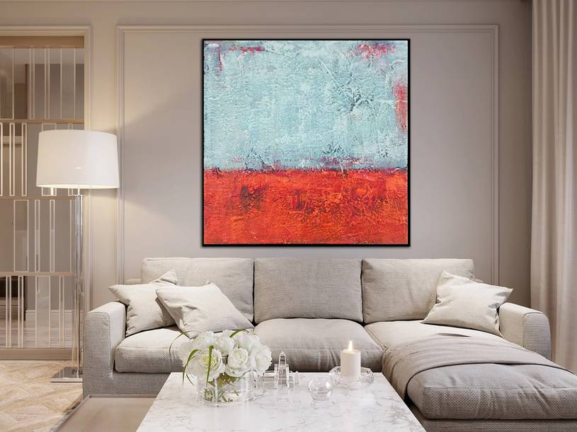 Living Original Red Abstract Canvas Artwork X9SKR